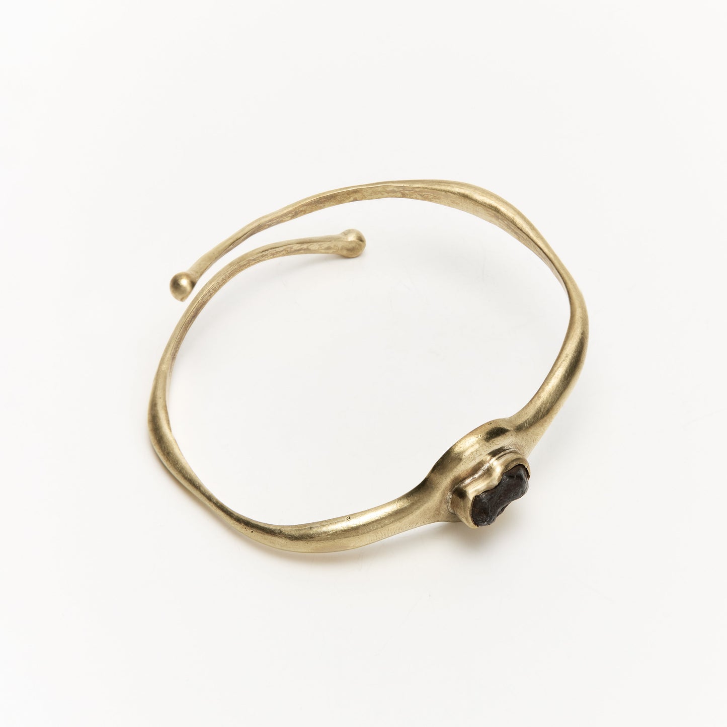 Agoudal Meteorite Inlayed Brass Armlet/Bracelet